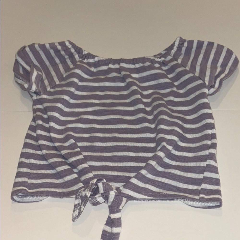 Vignette Striped Lavender and White Top